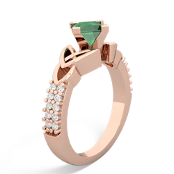 Lab Emerald Celtic Knot 5Mm Square Engagement 14K Rose Gold ring R26445SQ