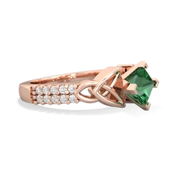 Lab Emerald Celtic Knot 5Mm Square Engagement 14K Rose Gold ring R26445SQ