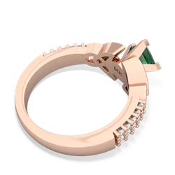 Lab Emerald Celtic Knot 5Mm Square Engagement 14K Rose Gold ring R26445SQ