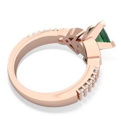 Lab Emerald Celtic Knot 6Mm Princess Engagement 14K Rose Gold ring R26446SQ