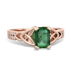 matching engagment rings - Celtic Knot 7x5 Emerald-Cut Engagement