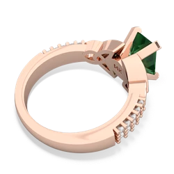 Lab Emerald Celtic Knot 8X6 Emerald-Cut Engagement 14K Rose Gold ring R26448EM