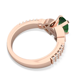 Lab Emerald Celtic Knot 8X6 Oval Engagement 14K Rose Gold ring R26448VL