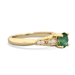 Lab Emerald Antique Elegance 14K Yellow Gold ring R3100