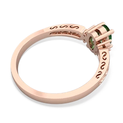 Lab Emerald Filligree Scroll Oval 14K Rose Gold ring R0812