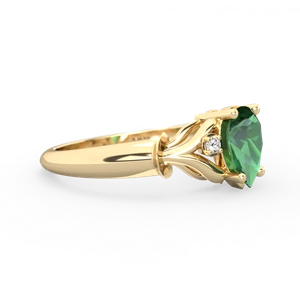 Lab Emerald Precious Pear 14K Yellow Gold ring R0826
