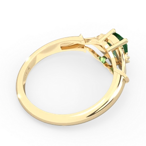 Lab Emerald Precious Pear 14K Yellow Gold ring R0826