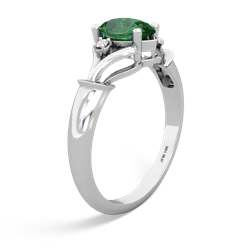 Lab Emerald Precious Pear 14K White Gold ring R0826