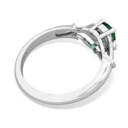 Lab Emerald Precious Pear 14K White Gold ring R0826