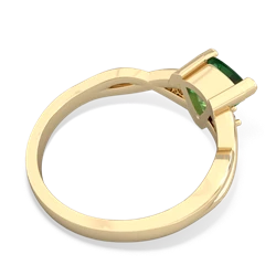 Lab Emerald Trillion Twist 14K Yellow Gold ring R2104