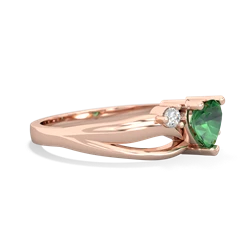 Lab Emerald Split Band Swirl 14K Rose Gold ring R2130