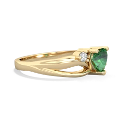 Lab Emerald Split Band Swirl 14K Yellow Gold ring R2130