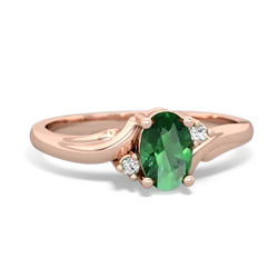 Lab Emerald Elegant Swirl 14K Rose Gold ring R2173