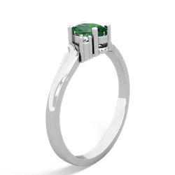 Lab Emerald Elegant Swirl 14K White Gold ring R2173