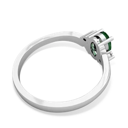 Lab Emerald Elegant Swirl 14K White Gold ring R2173