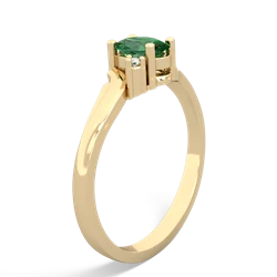 Lab Emerald Elegant Swirl 14K Yellow Gold ring R2173