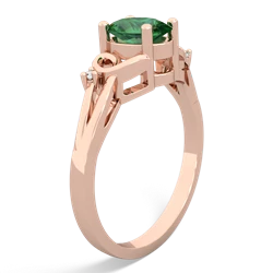 Lab Emerald Swirls 14K Rose Gold ring R2347