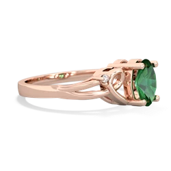 Lab Emerald Swirls 14K Rose Gold ring R2347