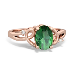 Lab Emerald Swirls 14K Rose Gold ring R2347