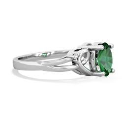 Lab Emerald Swirls 14K White Gold ring R2347