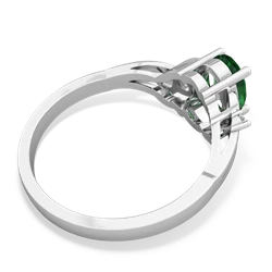 Lab Emerald Swirls 14K White Gold ring R2347