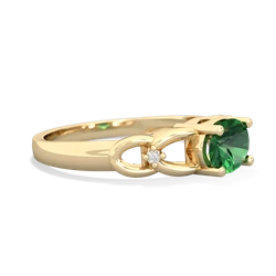 Lab Emerald Links 14K Yellow Gold ring R4032