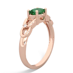 Lab Emerald Links 14K Rose Gold ring R4032