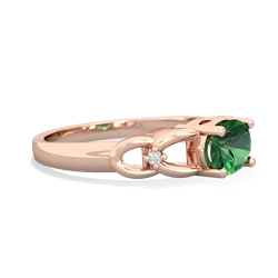 Lab Emerald Links 14K Rose Gold ring R4032