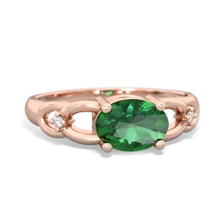 Lab Emerald Links 14K Rose Gold ring R4032