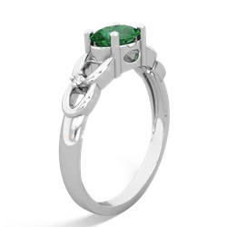 Lab Emerald Links 14K White Gold ring R4032