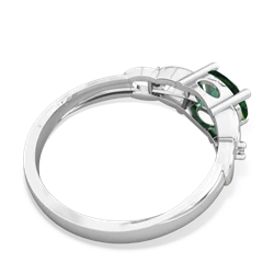 Lab Emerald Links 14K White Gold ring R4032