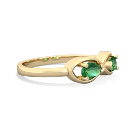 Lab Emerald Infinity 14K Yellow Gold ring R5050