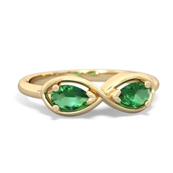 Lab Emerald Infinity 14K Yellow Gold ring R5050