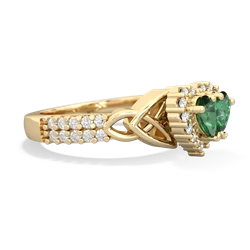 Lab Emerald Celtic Knot Engagement 14K Yellow Gold ring R2644HRT
