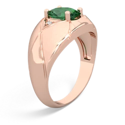 Lab Emerald Men's Crossroads 14K Rose Gold ring R0361