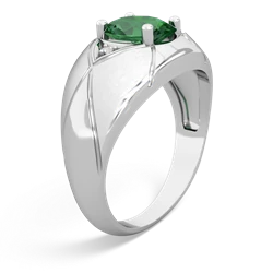 Lab Emerald Men's Crossroads 14K White Gold ring R0361