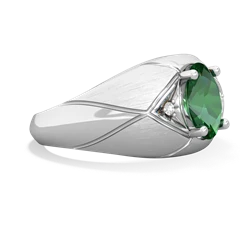 Lab Emerald Men's Crossroads 14K White Gold ring R0361