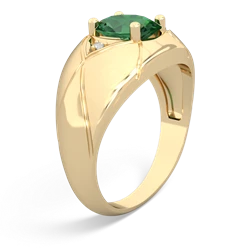 Lab Emerald Men's Crossroads 14K Yellow Gold ring R0361