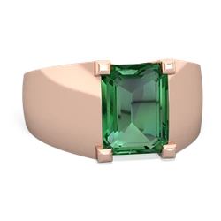 Lab Emerald Men's 14K Rose Gold ring R1836