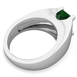 Lab Emerald Men's 14K White Gold ring R1836