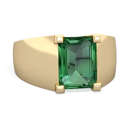 Lab Emerald Men's 14K Yellow Gold ring R1836