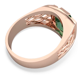 Lab Emerald Men's Vine 14K Rose Gold ring R0490