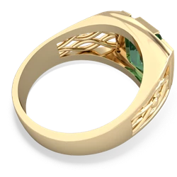 Lab Emerald Men's Vine 14K Yellow Gold ring R0490