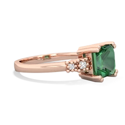 Lab Emerald Art Deco Princess 14K Rose Gold ring R2014