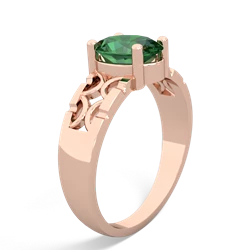 Lab Emerald Art Deco Filigree 14K Rose Gold ring R2322