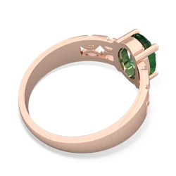 Lab Emerald Art Deco Filigree 14K Rose Gold ring R2322