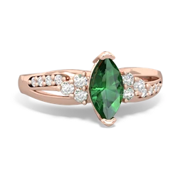 Lab Emerald Royal Marquise 14K Rose Gold ring R2343