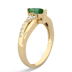 Lab Emerald Royal Marquise 14K Yellow Gold ring R2343