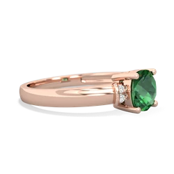 Lab Emerald Simply Elegant Cushion 14K Rose Gold ring R2489
