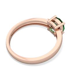 Lab Emerald Simply Elegant Cushion 14K Rose Gold ring R2489